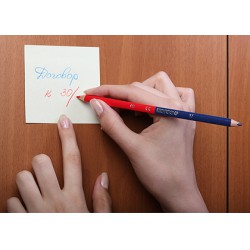 Kores TWIN Jumbo háromszögletű postairón, piros-kék, szóló