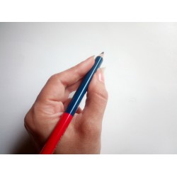 Kores TWIN Jumbo háromszögletű postairón, piros-kék, szóló