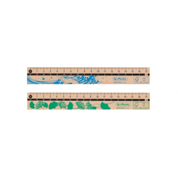 Herlitz GREENline favonalzó 17cm, jobbos/balos