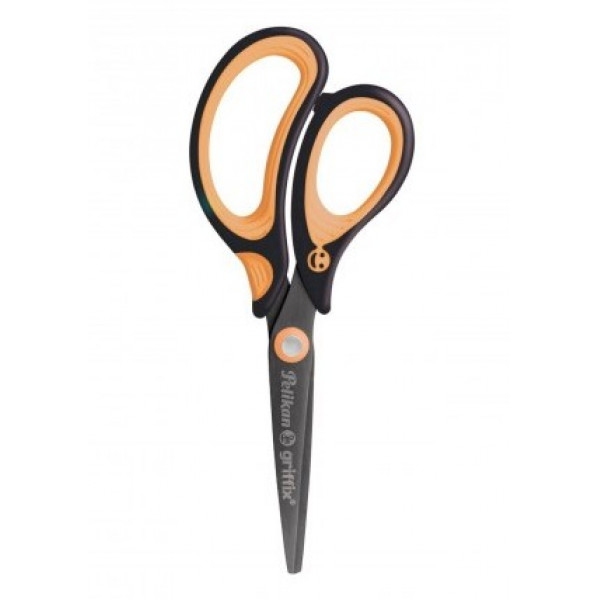 Pelikan Griffix olló 15cm, hegyes, balkezes, fekete-narancssárga, szóló