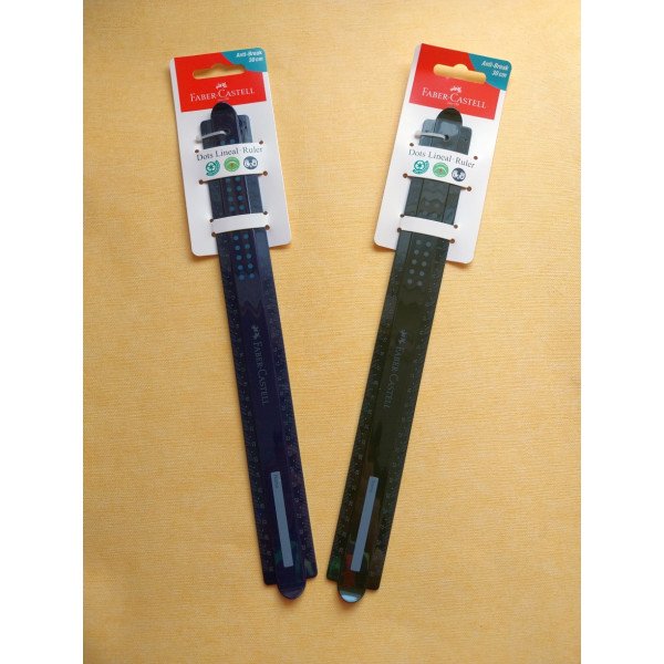 Faber-Castell Pöttyös törhetetlen vonalzó 30cm, jobbos/balos, többféle színben