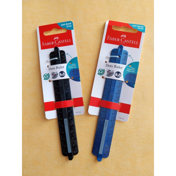 Faber-Castell Pöttyös törhetetlen vonalzó 15cm, jobbos/balos, többféle színben